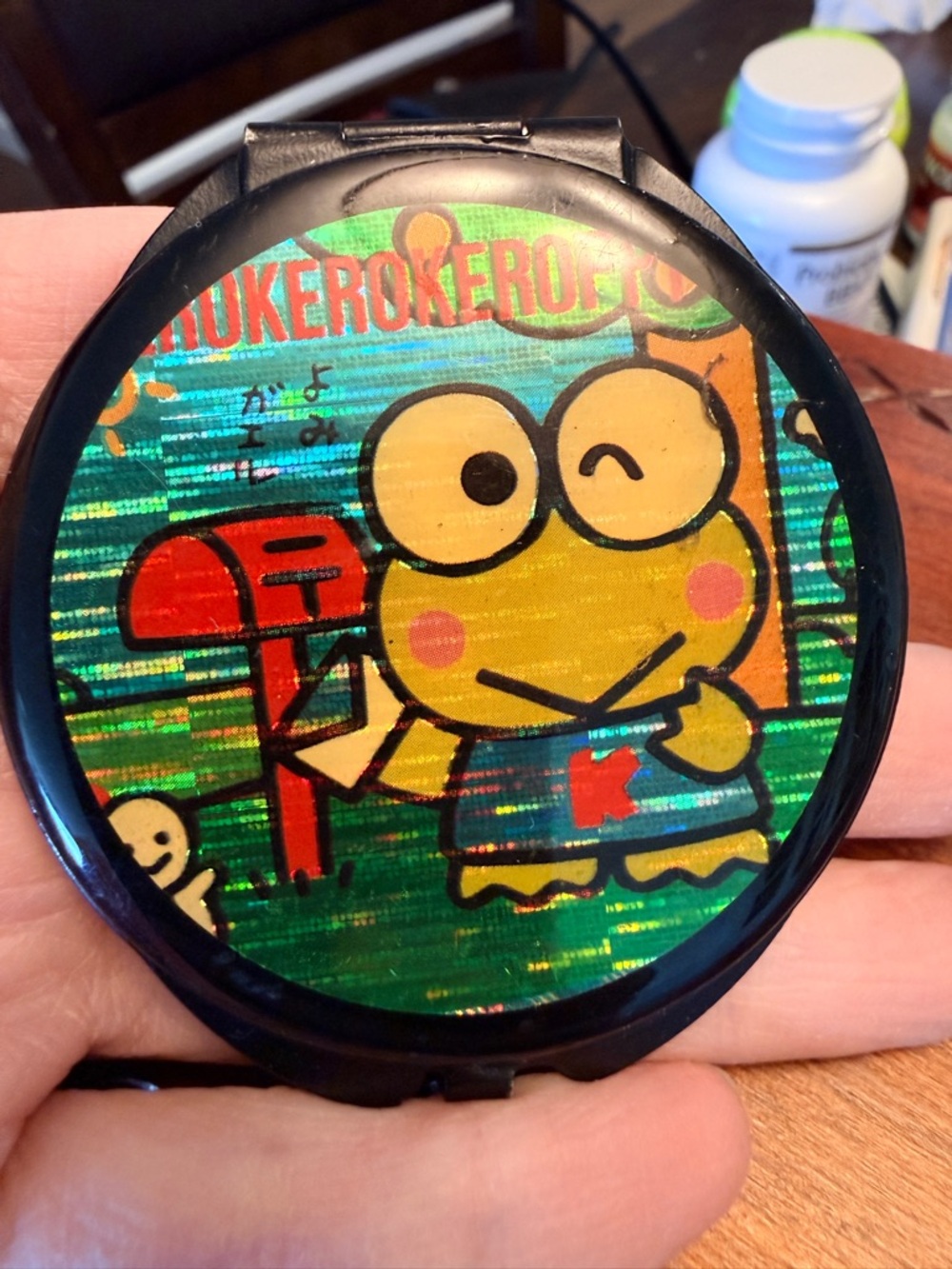Vintage Kerokerokeroppi Compact Mirror ~ 1990s